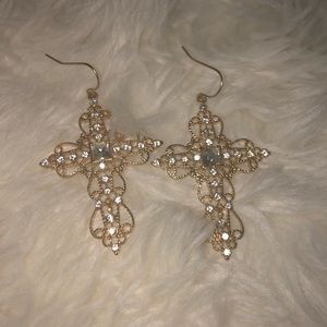 Gold Cross Earrings 😍😍